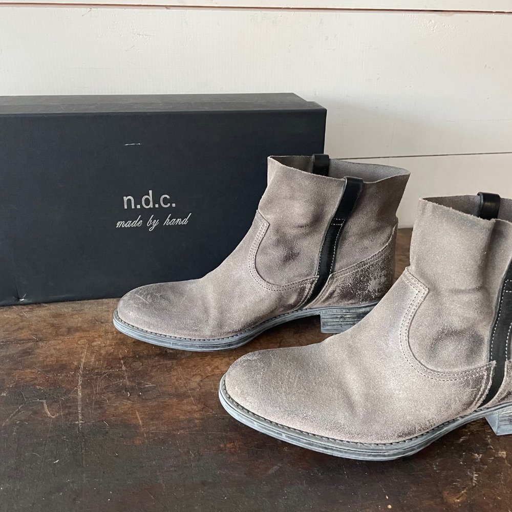 N.D.C. Emilia Waxed Suede Ankle Boots - Size 36